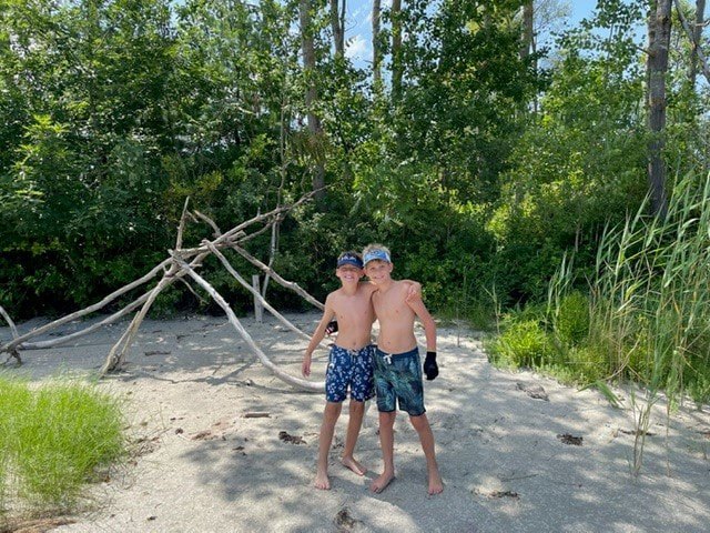 me and cam found an old tee pee on an island kayak trip